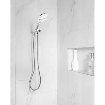 Sprchová hlavice Sprchová hlavice s hadicí stříbrná kov 4 režimy proudu vody moderní styl příslušenství koupelna Beliani