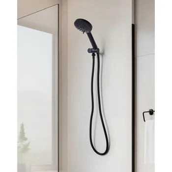 Sprchová hlavice Sprchová hlavice s hadicí černá kov 5 režimů vodního proudu moderní styl příslušenství koupelna Beliani
