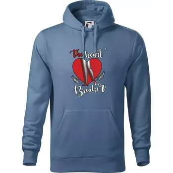 Pánská mikina The Heart breaker - srdce - Mikina pánská Cape s kapucí - 5XL ( Denim )