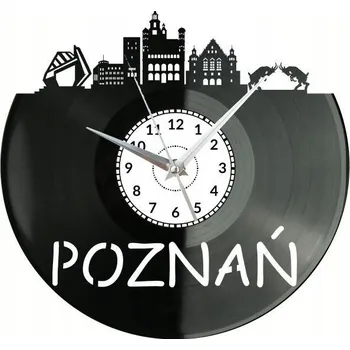 Hodiny Poznaň Město Polsko Nástěnné Hodiny Vinylová Deska Moderní Dekorativní Na