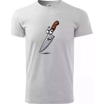 Parové triko - Jablko a nůž - Triko extra velké (5-8XL) - 7XL ( Světlešedý Melír )