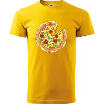 Pizza + Pizza kousek - Triko extra velké (5-8XL) - 8XL ( Žlutá )
