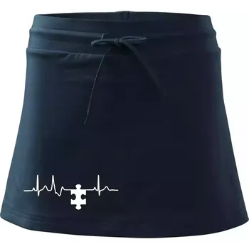 Dámská sukně EKG puzzle párové - Sportovní sukně - two in one - XL ( Námořní modrá (velmi tmavá - téměř černá) )