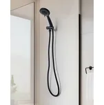 Sprchová hlavice s hadicí černá kov 3 režimy vodního proudu moderní styl koupelna Beliani