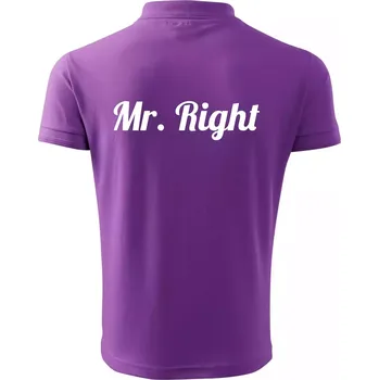 Pánská košile Mr Right - Polokošile pánská Pique Polo 203 - 5XL ( Fialová )
