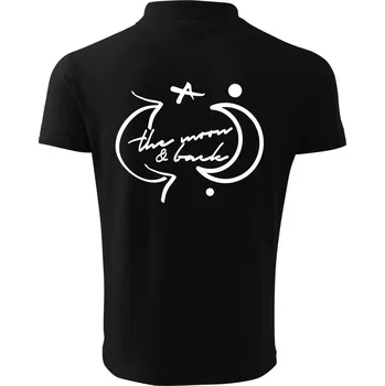 Pánská košile The moon and back - Polokošile pánská Pique Polo 203 - L ( Černá )