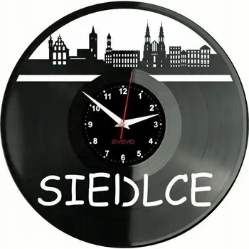 Hodiny Siedlce Město Polsko Nástěnné Hodiny Vinylová Deska Moderní Dekorativní N