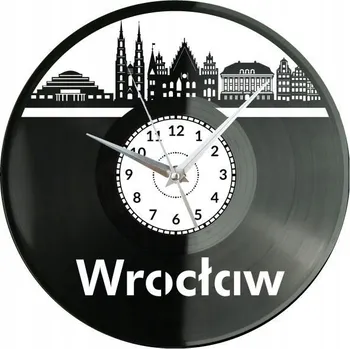 Hodiny Vratislav Město Polsko Nástěnné Hodiny Vinylová Deska Moderní Dekorativní N