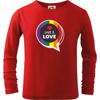 Chlapecké tričko Love is love bublina - Triko dětské Long Sleeve - 122 cm/6 let ( Červená )