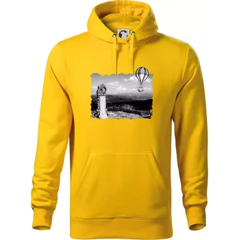 Pánská mikina Retro Kralický Sněžník - Mikina pánská Cape s kapucí - M ( Žlutá )