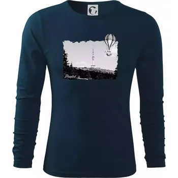 Pánské oblečení Retro Praděd - Triko s dlouhým rukávem FIT-T long sleeve - S ( Námořní modrá (velmi tmavá - téměř černá) )