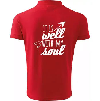 Pánská košile It is well with my soul - Polokošile pánská Pique Polo 203 - 5XL ( Červená )