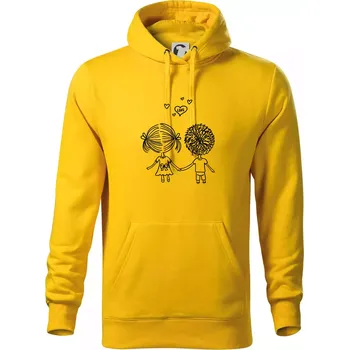 Pánská mikina Love Kluk - Holka - Mikina pánská Cape s kapucí - 3XL ( Žlutá )