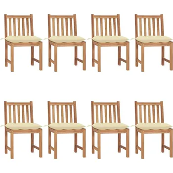 OMAXI Zahradní židle s poduškami 8 ks masivní teak 449288