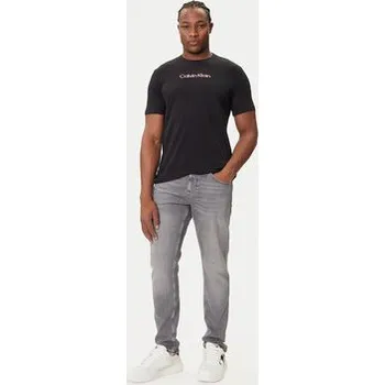 Pánské tričko Calvin Klein Jeans T-Shirt Glitched Logo LV04RC858G Černá Regular Fit S