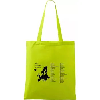 Můj cestovní seznam - Evropa - Taška bavlněná - 42 x 38 cm ( Limetková )