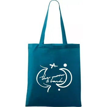 Nákupní taška The moon and back - Taška bavlněná - 42 x 38 cm ( Petrolejová )