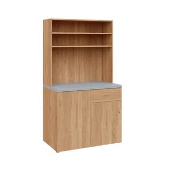 Kuchyňská pracovní deska KUCH - ERGO 0 kuchyňka otevřená (lednice), 1800x1000x600 mm, dub bardolino