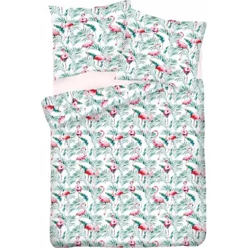 Povlečení Prémiové bavlna saténové Povlečení 140 x 200 cm Plameňáci