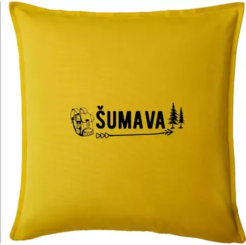 Polštář Šumava nápis - Polštář 50x50 - 50x50 - Pouze potah ( Žlutá )