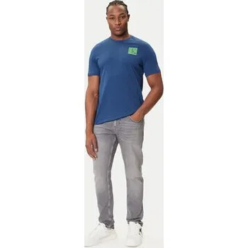Pánské oblečení Calvin Klein Jeans T-Shirt Gradient Monogram LV04RC859G Modrá Regular Fit XS