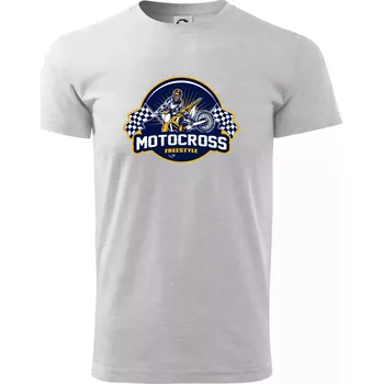 Motocross freestyle kruh - Triko extra velké (5-8XL) - 7XL ( Světlešedý Melír )