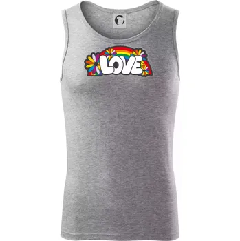 Love s duhou v pozadí - Tílko pánské Core - 2XL ( Tmavě šedý melír )
