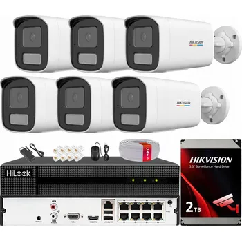 Bezpečnostní kamera Monitorovací sada 6 kamer DS-2CD1T47G2H-LIU 4MP Hybrid Light Hikvision 2TB