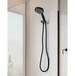Sprchová hlavice s hadicí černá kov 5 režimů vodního proudu moderní styl koupelna Beliani