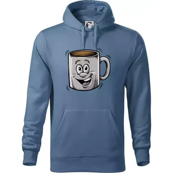 Pánská mikina Parové triko - Hrnek a čaj - Mikina pánská Cape s kapucí - 5XL ( Denim )