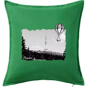 Polštář Retro Praděd - Polštář 50x50 - 50x50 - Včetně výplně ( Středně zelená )