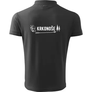 Pánská košile Krkonoše nápis - Polokošile pánská Pique Polo 203 - 5XL ( Tm. břidlice (šedozelená) )