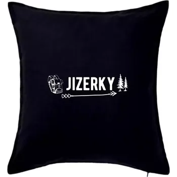 Polštář Jizerky nápis - Polštář 50x50 - 50x50 - Pouze potah ( Černá )