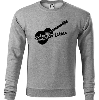 Pánská mikina Kytara, takhle to všechno začalo - Mikina Essential pánská - S ( Tmavě šedý melír )