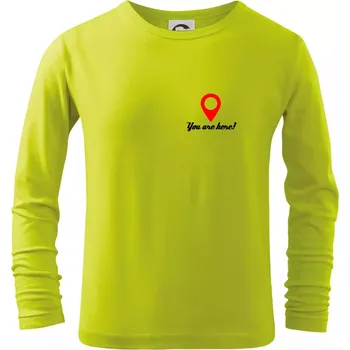 Chlapecké oblečení You are here - Triko dětské Long Sleeve - 158 cm/12 let ( Limetková )
