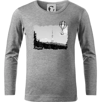 Chlapecké tričko Retro Praděd - Triko dětské Long Sleeve - 104-110cm / 3-4 roky ( Tmavě šedý melír )