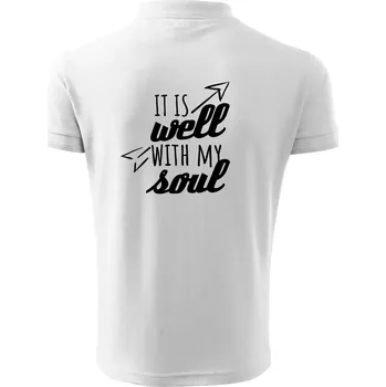 Pánská košile It is well with my soul - Polokošile pánská Pique Polo 203 - 3XL ( Bílá )