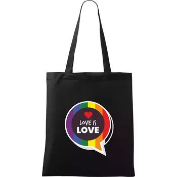 Nákupní taška Love is love bublina - Taška bavlněná - 42 x 38 cm ( Černá )