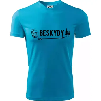 Beskydy nápis - Dětské triko sportovní (dresovina) - 158 cm/12 let ( Světlý tyrkys )