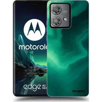 Pouzdro na mobilní telefon Picasee silikonový průhledný obal pro Motorola Edge 40 Neo - Malachite
