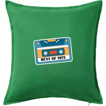 Polštář Narozeniny kazeta Best of 1975 - Polštář 50x50 - 50x50 - Pouze potah ( Středně zelená )