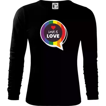 Pánské oblečení Love is love bublina - Triko s dlouhým rukávem FIT-T long sleeve - M ( Černá )
