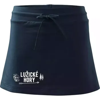 Dámská sukně Lužické hory nápis - Sportovní sukně - two in one - XL ( Námořní modrá (velmi tmavá - téměř černá) )