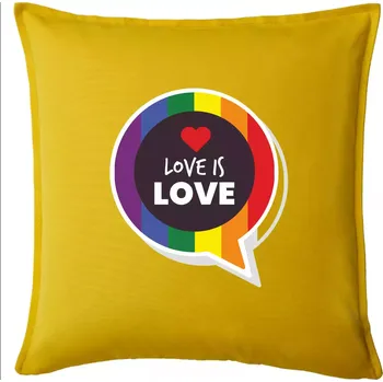 Polštář Love is love bublina - Polštář 50x50 - 50x50 - Pouze potah ( Žlutá )