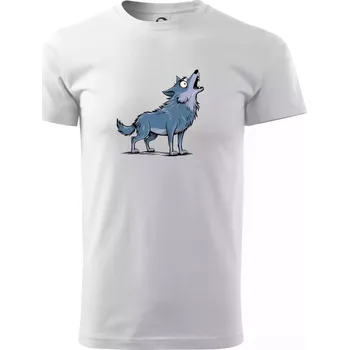 Pánské tričko Parové triko - Vlk a měsíc - Triko extra velké (5-8XL) - 6XL ( Bílá )