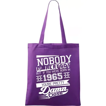 Nobody is perfect - 1965 - Taška bavlněná - 42 x 38 cm ( Fialová )