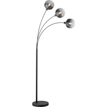 Stojací lampa LEUCHTEN DIREKT is JUST LIGHT stojací svítidlo 3 ramenné černá kouřové sklo moderní nastavitelné LD 15422-18