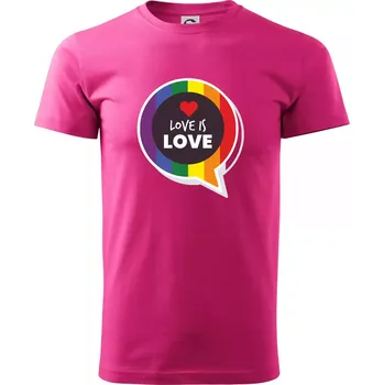 Pánské tričko Love is love bublina - Klasické pánské triko vyšší gramáže - 4XL ( Purpurová )
