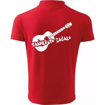 Pánská košile Kytara, takhle to všechno začalo - Polokošile pánská Pique Polo 203 - S ( Červená )