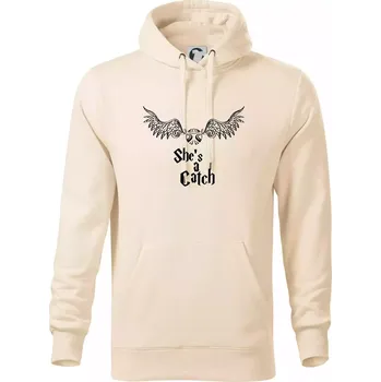 Pánská mikina Shes a catch - Mikina pánská Cape s kapucí - 4XL ( Mandlová )